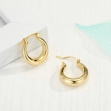 Load image into Gallery viewer, Ngo Creations Chunky Hoop Earrings - 14k Gold Plated
