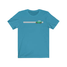 Load image into Gallery viewer, Green Classic Mini with stripe tshirt
