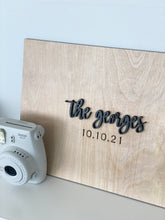 Load image into Gallery viewer, Personalized Last Name Sign Wedding Guestbook Alternative
