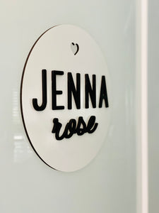 Personalized Circle Name Plank Sign (Version 2)