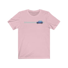 Load image into Gallery viewer, Blue Classic Mini with stripe tshirt
