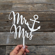 Load image into Gallery viewer, Mr Anchor Mrs Cake Topper, 6&quot;W
