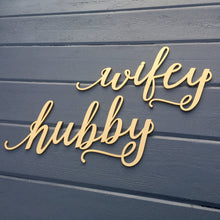 Load image into Gallery viewer, Hubby and Wifey Chair Signs
