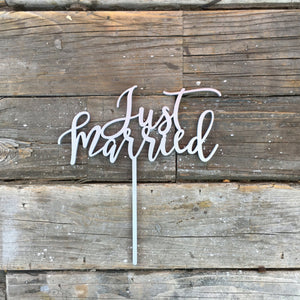 Just Married Cake Topper, 6.5"W