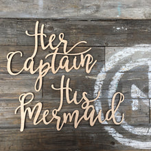 Load image into Gallery viewer, His Mermaid &amp; Her Captain Chair Signs
