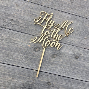 Fly Me to the Moon Cake Topper, 6"W