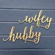 Load image into Gallery viewer, Hubby and Wifey Chair Signs
