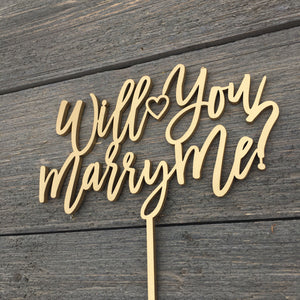 Will You Marry Me Cake Topper, 6.5"W