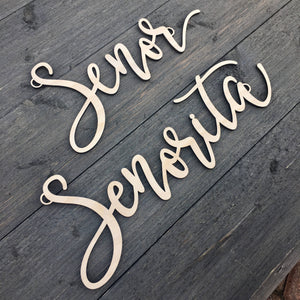 Senor & Senorita Chair Signs