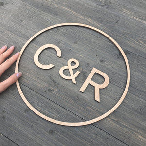 Personalized Circle Initial Sign, 12"D