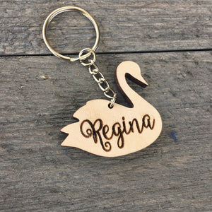 Personalized Swan Keychain