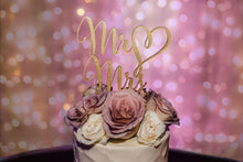 Load image into Gallery viewer, Mr Heart Mrs Cake Topper, 6&quot;W (Version 2)
