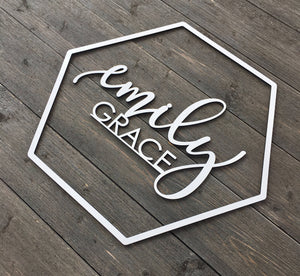 Personalized Hexagon Name Sign