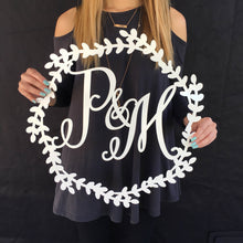 Load image into Gallery viewer, Personalized Initial Wreath Sign
