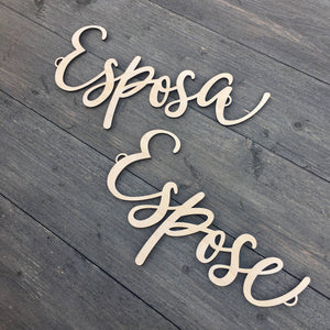 Espose & Esposa Chair Signs