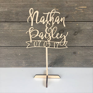 Personalized Name with Date Banner Table Top Sign, 6.5"W
