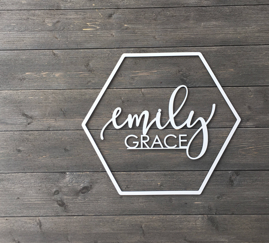 Personalized Hexagon Name Sign
