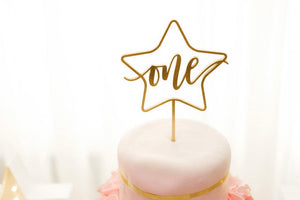 One Star Cake Topper 5.5"W