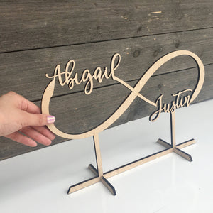 Personalized Infinity Table Top Name Sign, 14"x9"