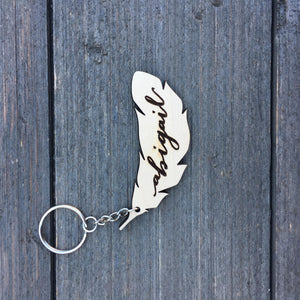 Personalized Feather Keychain