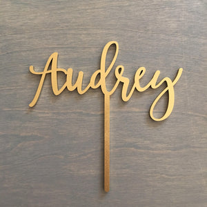 Personalized Single Name Cake Topper, 6"W