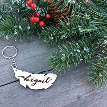 Load image into Gallery viewer, Personalized Feather Keychain
