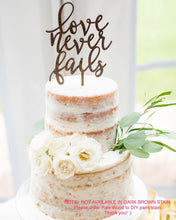 Load image into Gallery viewer, Love Never Fails Cake Topper, 5&quot;W
