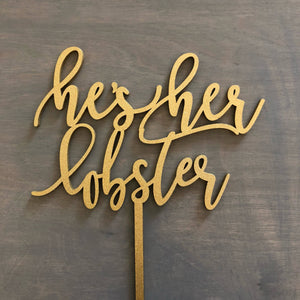 He's her lobster Cake Topper, 7"W