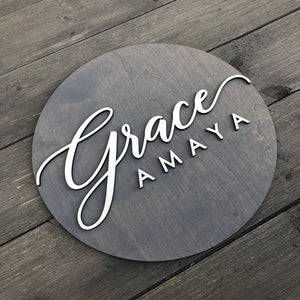 Personalized Circle Plank Name Sign