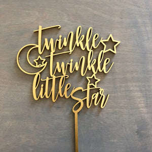 Twinkle Twinkle Little Star Cake Topper, 6"W