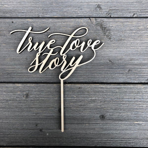 True Love Story Cake Topper, 6.5"W