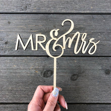 Load image into Gallery viewer, Mr &amp; Mrs Cake Topper, 6&quot;W, Version 2 (Optional Personalization)
