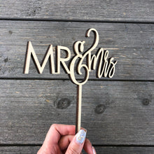 Load image into Gallery viewer, Mr &amp; Mrs Cake Topper, 6&quot;W, Version 2 (Optional Personalization)
