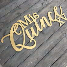 Load image into Gallery viewer, Mis Quince XV Sign, 35&quot;x15.5&quot;
