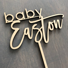 Load image into Gallery viewer, Baby Name Cake Topper, 6&quot;W (Version 2)
