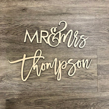 Load image into Gallery viewer, Mr &amp; Mrs Last Name Sign
