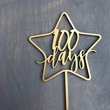 Load image into Gallery viewer, 100 Days Star Cake Topper, 5.5&quot;W
