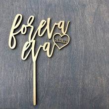 Load image into Gallery viewer, Personalized Foreva Eva with Date Cake Topper, 6&quot;W
