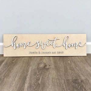Personalized Home Sweet Home Plank Name Sign