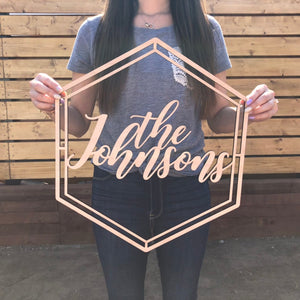 Personalized Hexagon Name Sign (Version 2)
