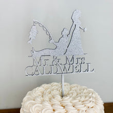 Load image into Gallery viewer, Personalized Mr &amp; Mrs Last Name Fisherman Cake Topper, 6&quot;W
