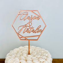 Load image into Gallery viewer, Personalized Hexagon Names Cake Topper, 5&quot;W (Version 2)
