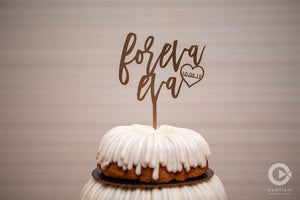 Personalized Foreva Eva with Date Cake Topper, 6"W
