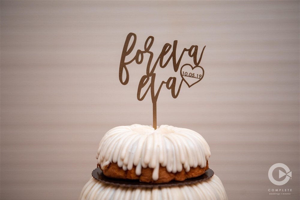 Personalized Foreva Eva with Date Cake Topper, 6