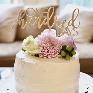 One Hundred Days Cake Topper, 8"W