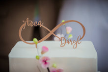 Load image into Gallery viewer, Personalized 2 Names Infinity Cake Topper, 8&quot;W
