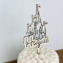Load image into Gallery viewer, Personalized Castle Name Cake Topper, 4&quot;W

