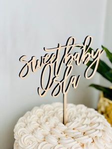 Personalized Sweet Baby Name Cake Topper, 6"W