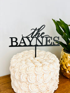 Personalized The Last Name Cake Topper, 6"W (Version 2)