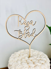 Load image into Gallery viewer, Personalized Heart Name Cake Topper, 6&quot;W
